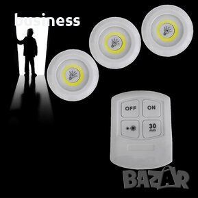 3 броя Безжични LED Светодиодни лампи с дистанционно управление на батерии , снимка 3 - Лед осветление - 36548524