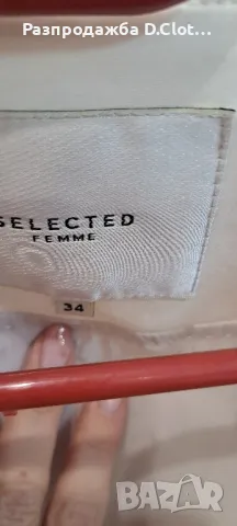 Selected бяло дълго сако XS/S, снимка 10 - Сака - 45200842
