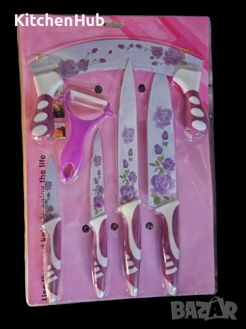 6в1 Комплект за рязане с керамичен чопър и белачка - 6 части, снимка 2 - Прибори за хранене, готвене и сервиране - 52120749