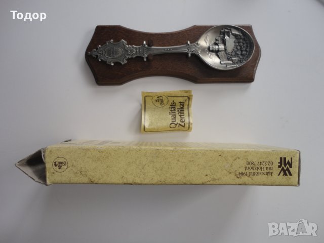 Гравирана лъжица от калай WMF кутия сертификат , снимка 10 - Антикварни и старинни предмети - 43223062