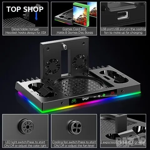 FYOUNG охлаждащ вентилатор и зарядна станция за Xbox Series X, снимка 3 - Аксесоари - 49509549