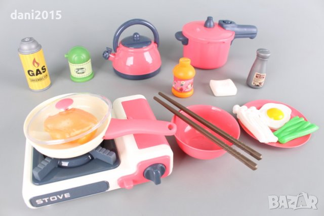 Детски комплект котлон с посуда и продукти, снимка 1 - Играчки за стая - 39191622