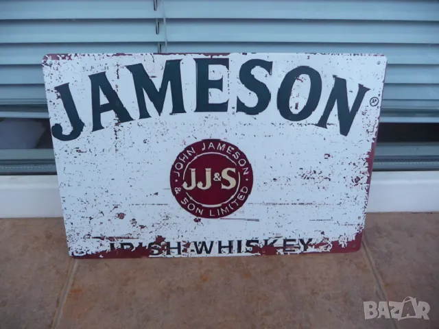 Метална табела уиски Jameson irish whiskey ирландско меко квалитетно