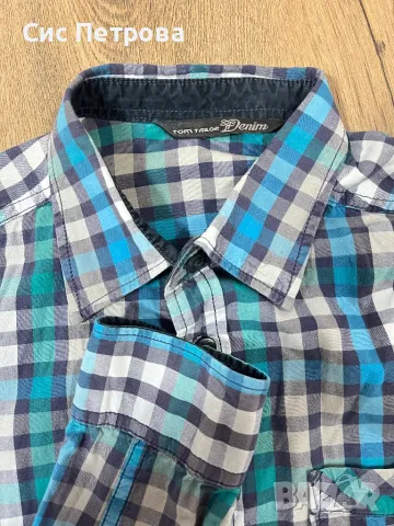 Мъжка карирана риза Tom Tailor Denim/Том Тейлър Деним, снимка 2 - Ризи - 49775196