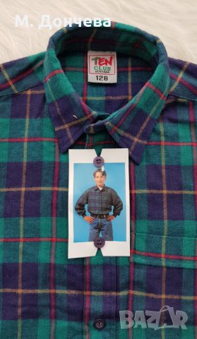 Детска карирана риза 8-9 години - НОВА, снимка 2 - Детски ризи - 34960320