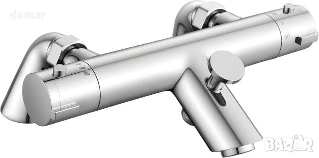 Кръгъл термостатичен смесител за вана, хром, снимка 2 - Смесители - 52465322