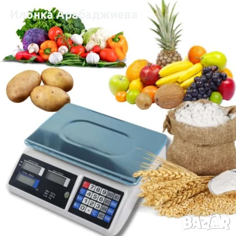 Кухненска везна с калкулатор - 40кг., LCD екран, водоустойчива платформа, снимка 4 - Електронни везни - 48560582