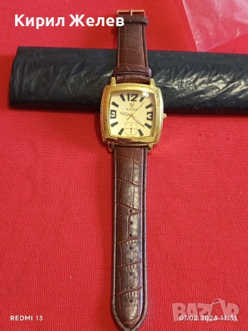 Красив стилен мъжки часовник ROLEX SWISS MADE QUARTZ с кожена каишка 38134, снимка 4 - Мъжки - 53390362