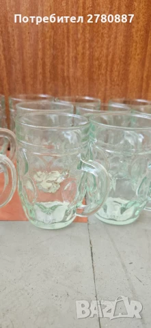 ретро 11 броя стъклени халби за бира 300мл, снимка 2 - Чаши - 51244789