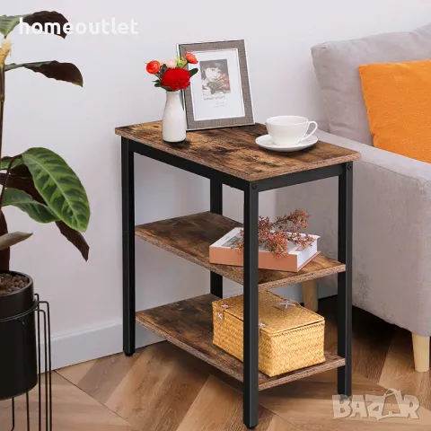 ПРОМОЦИЯ Странична масичка с рафтове за съхранение на 3 нива BF14BZ01, снимка 5 - Маси - 49258858