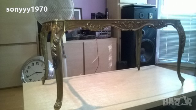 АНТИЧНА маса в цвят злато-мед/месинг-внос франция, снимка 2 - Антикварни и старинни предмети - 26284131