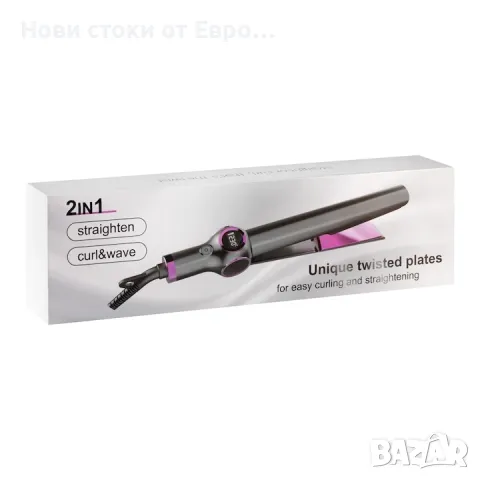 Маша 2 в 1 К-148, Activeshop, Керамика, 40 W, Розово, снимка 6 - Преси за коса - 49630400