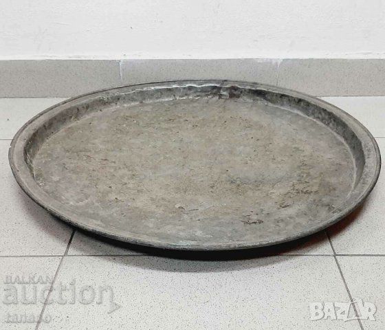 Старинна медна голяма тава за баници(10.5), снимка 2 - Антикварни и старинни предмети - 43611948