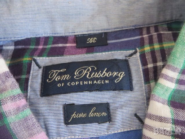 Мъжка ленена риза с дълъг ръкав Tom Rusborg, снимка 4 - Ризи - 25382393
