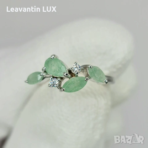 Сребърен комплект със зелен Авантюрин , снимка 7 - Бижутерийни комплекти - 53489209