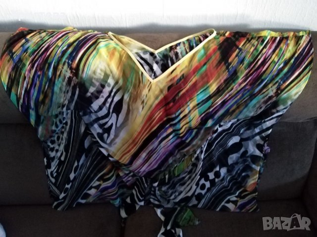 Многоцветна ефирна туника, М, снимка 4 - Туники - 33383368