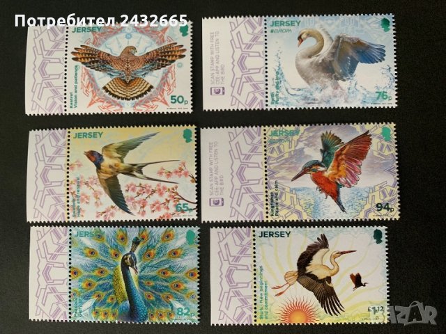 12. Джърси 2019 = “ Фауна. Птици. EUROPA stamps. National birds”,**,MNH, снимка 1 - Филателия - 27408683