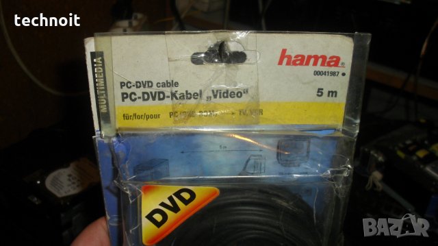 РАЗПРОДАЖБА Hama-RCA-scart кабел 5m С ПОЗЛАТЕНИ НАКРАЙНИЦИ​, снимка 3 - Кабели и адаптери - 27736390