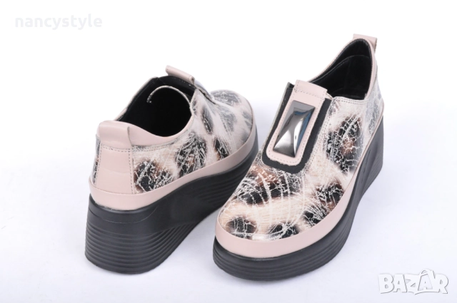 NEW! Дамски обувки от естествена кожа ниска платформа, снимка 3 - Дамски ежедневни обувки - 51997648