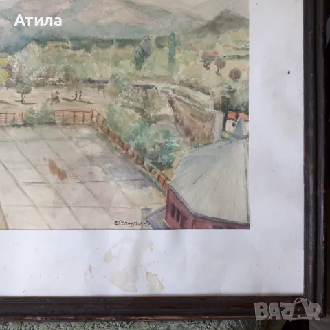 картина акварел 53/43 см, снимка 3 - Картини - 49822703