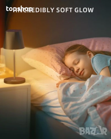 Quntis Акумулаторна безжична настолна LED лампа с възможност за димиране с докосване, черна, снимка 3 - Настолни лампи - 50569496