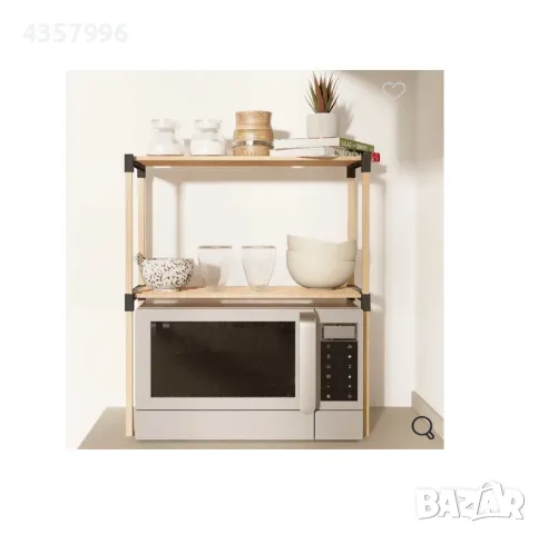 Етажерка за микровълнова, 2 нива, Кафяв