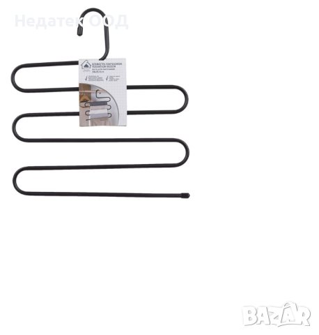 Закачалка за панталон ,Черна, метал,5 позиции, 34x35.5см