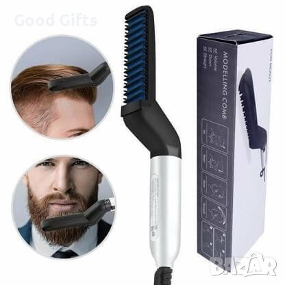 Многофункционален уред за изправяне на коса и брада за мъже