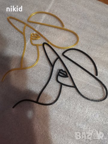 8 вид Абстрактно дамско лице с капела шапка черен златен контур топер украса декор торта, снимка 3 - Други - 40735827