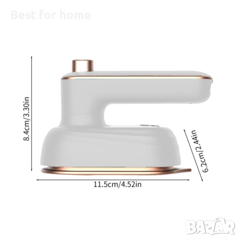 Въртяща се мини ютия  с пара,  , 2 в 1 -сухо и мокро гладене, снимка 3 - Ютии - 52602011