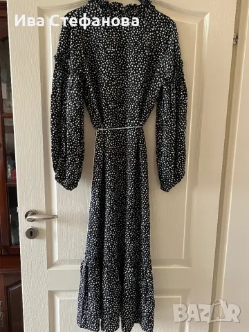  ежедневна елегантна дълга рокля вискоза  свободна удобна кройка буфан ръкав Samsøe Samsøe, снимка 4 - Рокли - 50382389