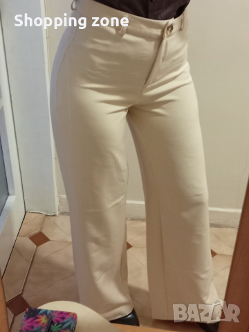 Елегантни дамски панталони с висока талия, снимка 3 - Панталони - 44857861