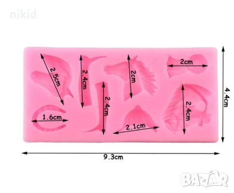 Конска глава ботуши шапка подкова силиконов молд форма декорация торта фондан шоколад и др., снимка 2 - Форми - 27910901
