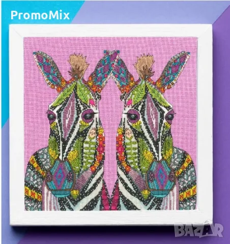 Гоблен Bothy Threads Jeweled Zebras XSTU6 Sharon Turner творчески Комплект за бродерия Зебри мулине
