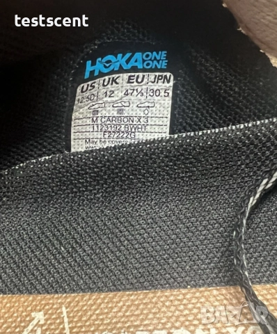 Мъжки маратонки HOKA ONE ONE Carbon X 3 – Black/White – Men’s US 12.5 (EU 47) черно бели за бягане, снимка 8 - Маратонки - 52966605
