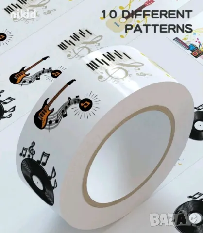 100 бр Музика ноти самозалепващи лепенки стикери ръчна изработка подарък, снимка 3 - Други - 49718310