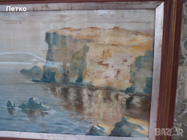 Картина 1944 г Петър Бояджиев (1907-1963)  80 / 63 см,послание, снимка 4 - Антикварни и старинни предмети - 53397470