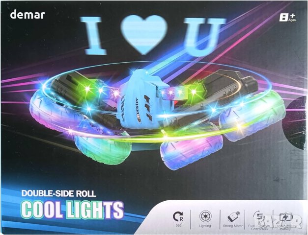 Immver каскадьорска кола за деца 2,4 Ghz радиоуправляема , синя, снимка 7 - Коли, камиони, мотори, писти - 43114692