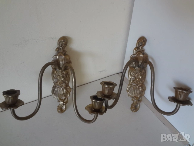 2 бр. бронзови свещника, снимка 3 - Антикварни и старинни предмети - 53528513