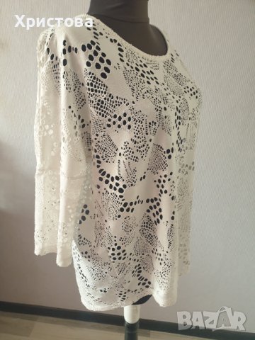 Дантелена бяла блуза/туника - 10,00лв, снимка 2 - Туники - 37760512