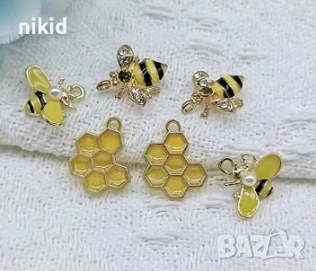 пчела пчелна пита висулки висулка за бижу колие гривна ръчна изработка висулка декорация, снимка 2 - Други - 43992412