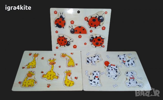 3 модела дървени дъски с животни ТОП! жираф, калинка и далматинец, снимка 10 - Образователни игри - 38562786