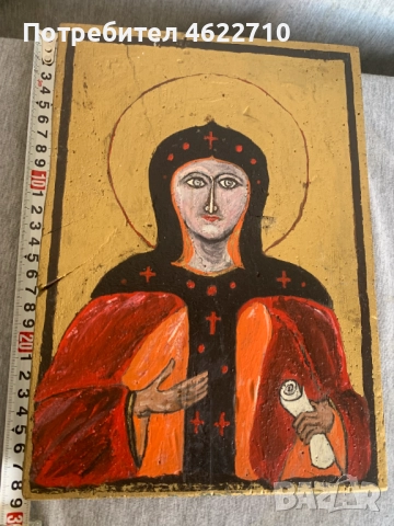 икона рисувана на дърво, снимка 3 - Антикварни и старинни предмети - 52887019