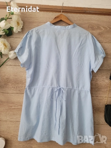 Памучна синя блузка туника YESSICA , снимка 6 - Туники - 51482736