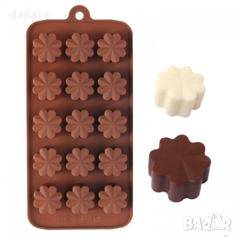 2103 Силиконова форма за бонбони и лед цветенца