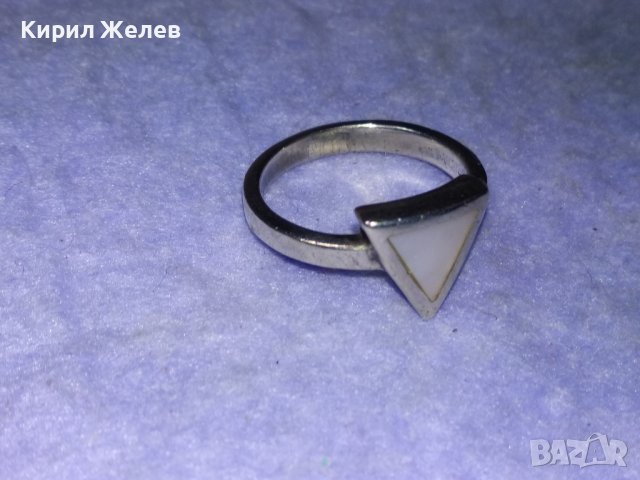 СКЪПОЦЕНЕН СРЕБЪРЕН АРТ ПРЪСТЕН СРЕБРО 925 АНГЛИЯ с ШЛИФОВАН ЛУНЕН КАМЪК 40209, снимка 11 - Пръстени - 43221574