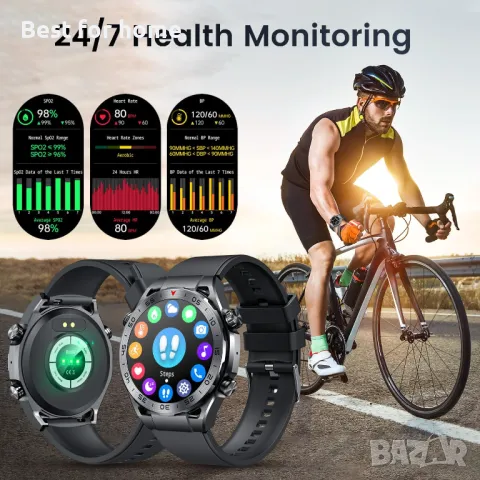 Луксозен мъжки смарт часовник NIIZZERO с метален корпус , снимка 3 - Смарт гривни - 48711064