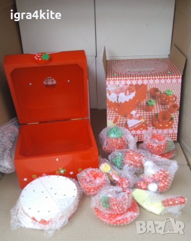 Дървен ягодов кейк с торта - десерт пикник за Рожден ден, снимка 6 - Образователни игри - 36645475