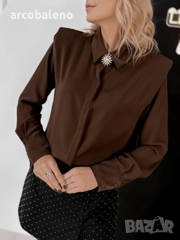 Дамска риза с дълги ръкави MACEIO, 4цвята , снимка 17 - Ризи - 52666831