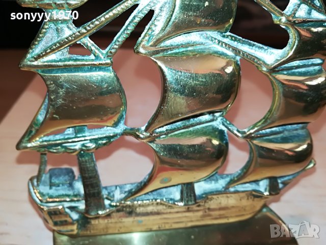 КОРАБ ОТ АНГЛИЯ-МЕД/МЕСИНГ 2305221818, снимка 10 - Антикварни и старинни предмети - 36853838